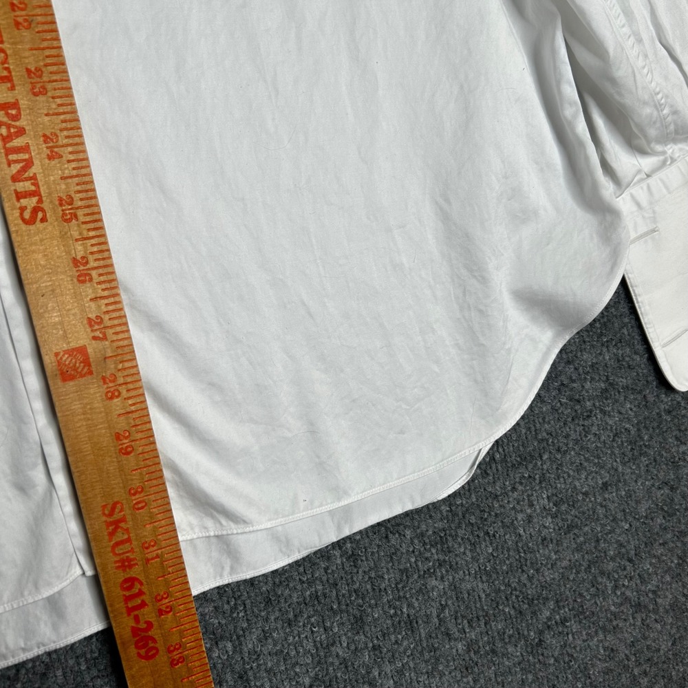 Brioni White Cotton Dress Shirt Mens 16.5 L French Cuff Made in Italy Luxury - Picture 5 of 7